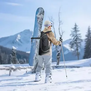 VEVOR Ski Boot Bag, 65L, Snowboard Boots Travel Backpack for Men Women, with Waterproof Exterior Bottom, Durable 1680D Oxford, Bag for Skis, Snowboard, Helmet, Goggles, Gloves, Accessories (Black).