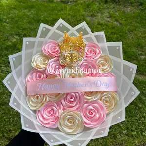 Eternal Rose Bouquet -Mother’s Day Bouquet-Gifts For Her- Sash Can Be Personalized- Pink Roses