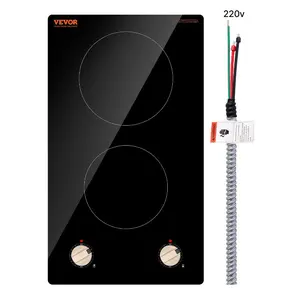 VEVOR Induction Cooktop, 9200W Electric Countertop Burner, 5 Burner Knob Control Stove, Built-in Induction Cooktop with 12 Temperature Settings, Glass Surface, Auto Shut-OffVEVOR Super Brand Day