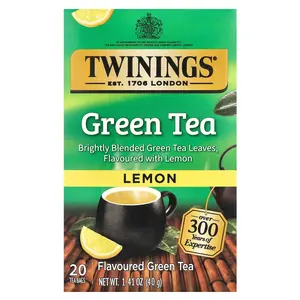 Twinings Flavored Green Tea, Lemon, 20 Tea Bags, 1.41 oz (40 g)