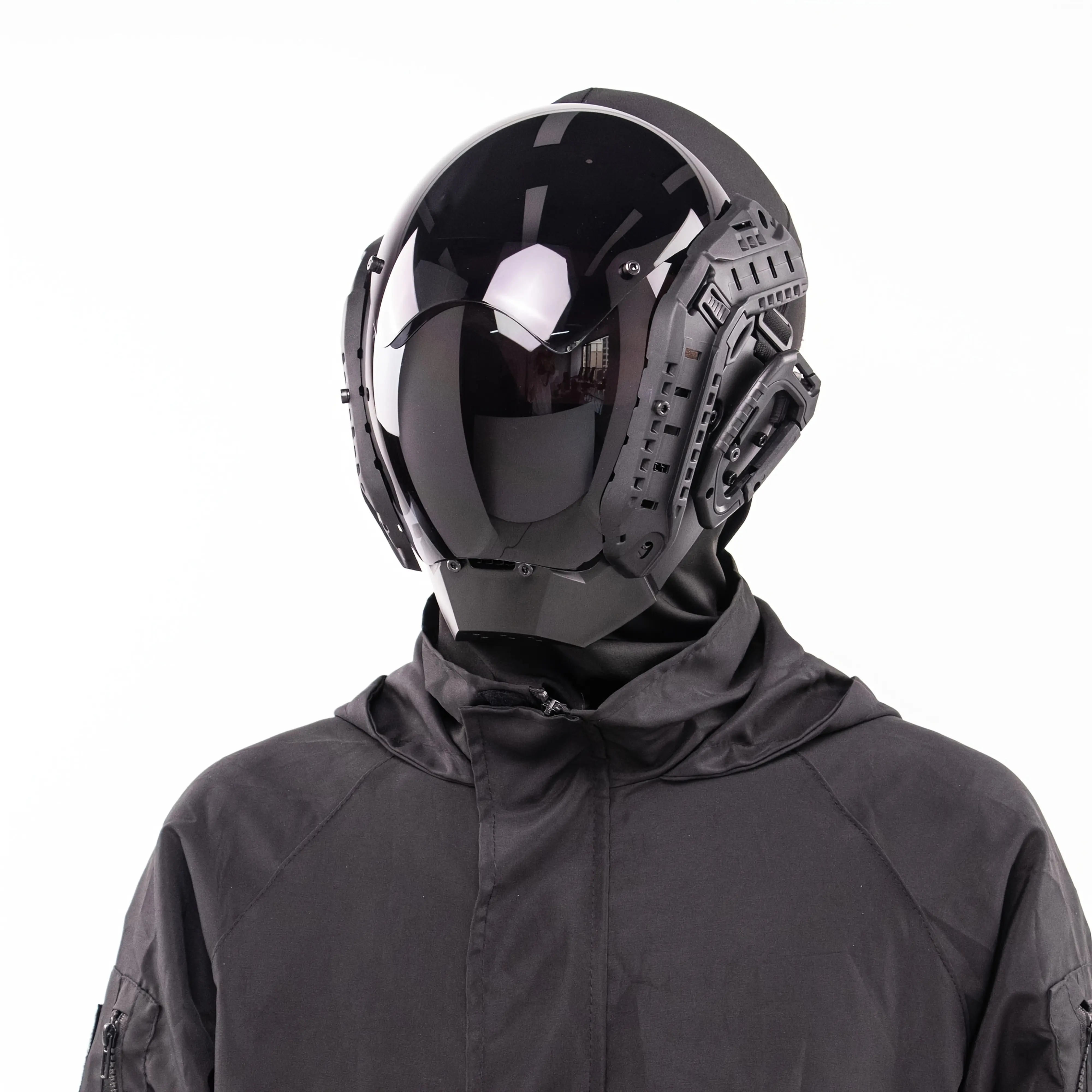 COSTRIBE Dark Futuristic CyberPunk Mask - Comfortable Techwear Face Mask, Halloween Cosplay Mask for Themed Parties & Outdoor Fun, Tech Accessories