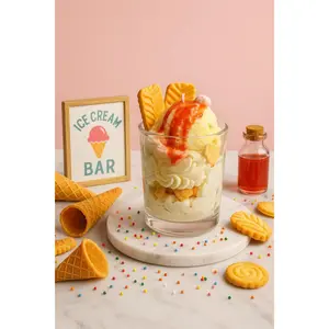 Caramel ice cream candle