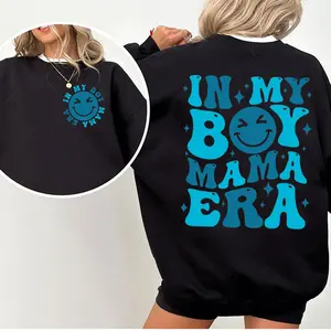 In My Boy Mama Era Sweatshirt, Boy Mom Sweater, Gender Reveal Outfit, Pregnancy Announcement Gift, New Mom Shirt, Cute Boy Mom Era Sweater, Perfect For Fall And Winter