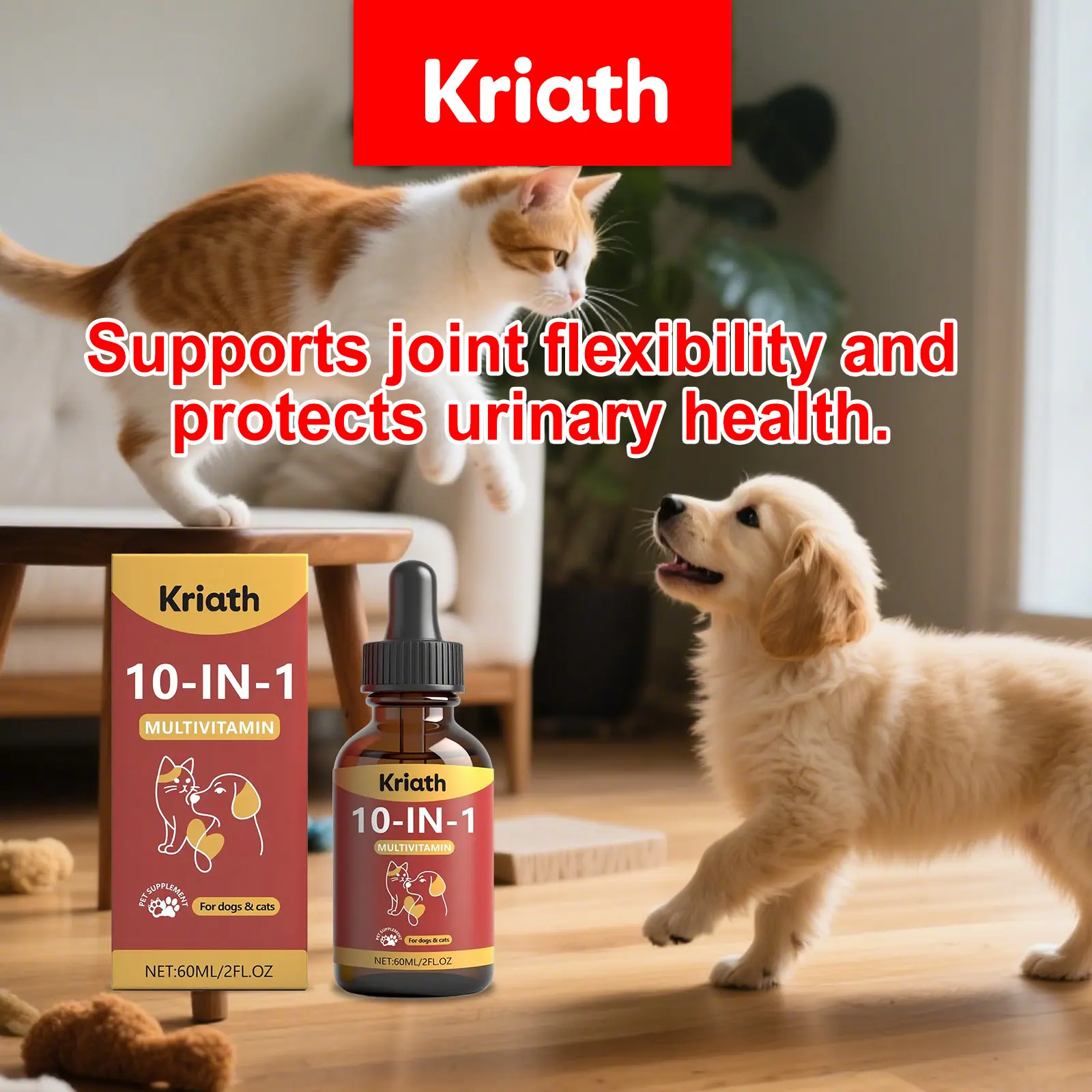Pet multivitamin oral liquid, gentle daily nutrition for pets, comfortable and easy to absorb