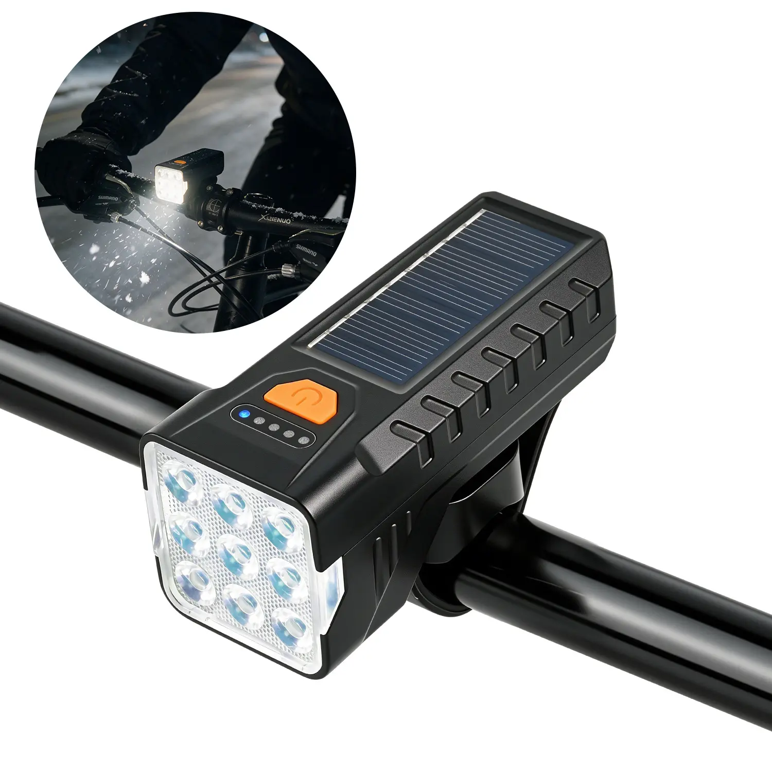 LED solar-powered bicycle lights, high-end cyclingaccessories, rechargeable flashlights, cycling equipment.Open in Google Translate . Feedback, High Visibility BikeLight Safety Gear for Cyclists