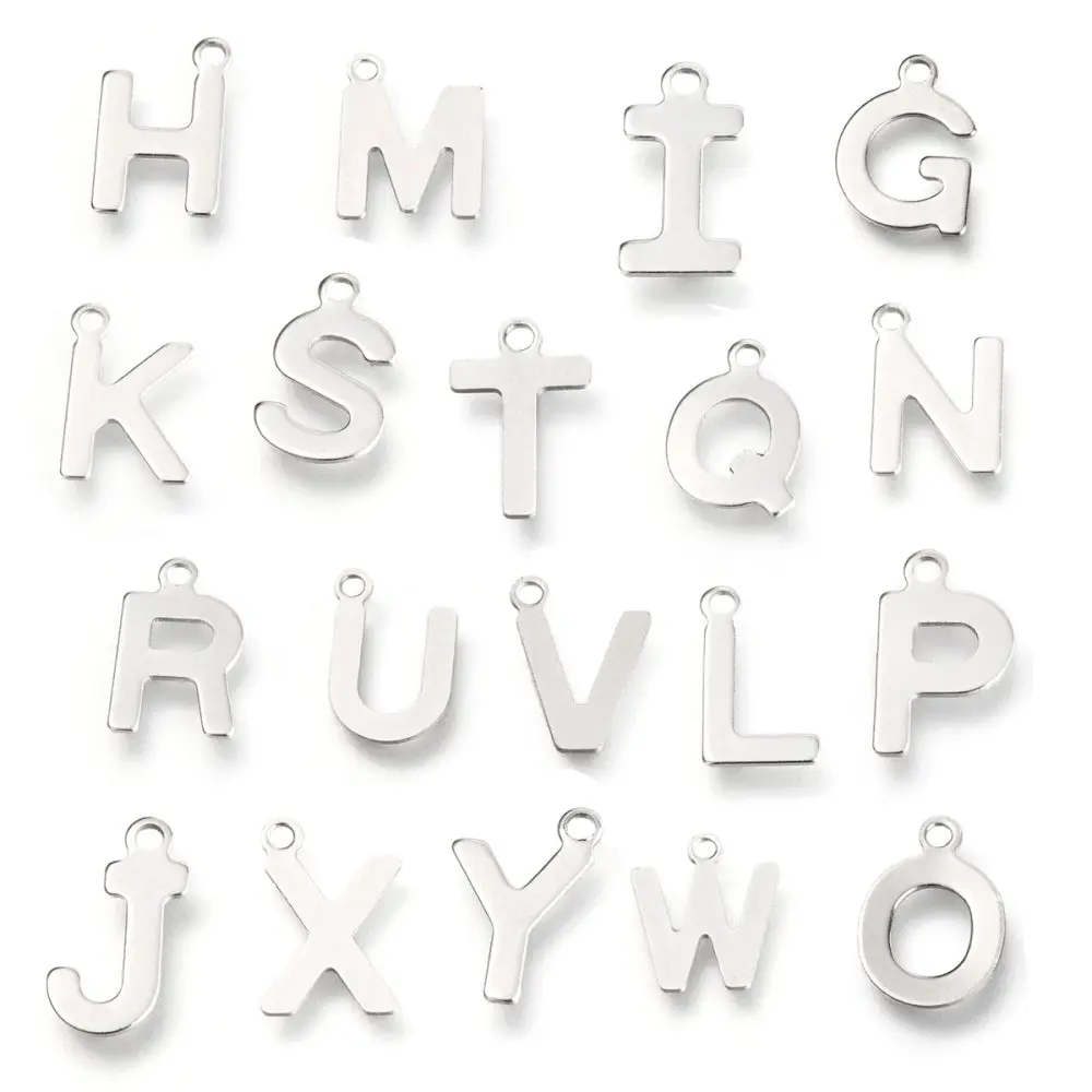 A-Z Initial Charm, Stainless Steel
