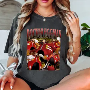 Mineral Washed Dr Eggman Bootleg Shirt, Retro Video Game Shirt, Unisex T-Shirt Gift for Gamer, GONOLY Oversized Washed T-Shirt