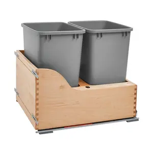 Rev-A-Shelf Double Pull Out Trash Can for Inset Cabinets 35 Qt, 4WCSC-2135DMND-2