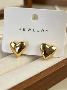 2 Pcs Heart Copper Earrings Set, Unique Unisex Jewelry, Perfect for Parties, Holidays, Daily Wear, Wedding, Gift Idea