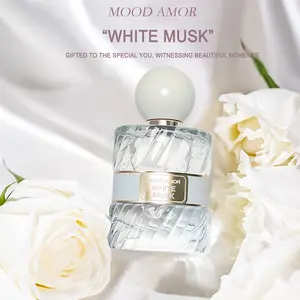 MOOD AMOR White Musk Perfume, EDP Spray Luxury Perfume, Long-Lasting, 50ml, Wooden floral fragrance, Suitable for Dating Travel And Daily Life, Perfect New Year, Valentine's Day Gift