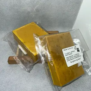 Lemon Turmeric Kojic Acid Soap - Yellow Soap with Turmeric Color and Natural Ingredients Skin Repair Skincare