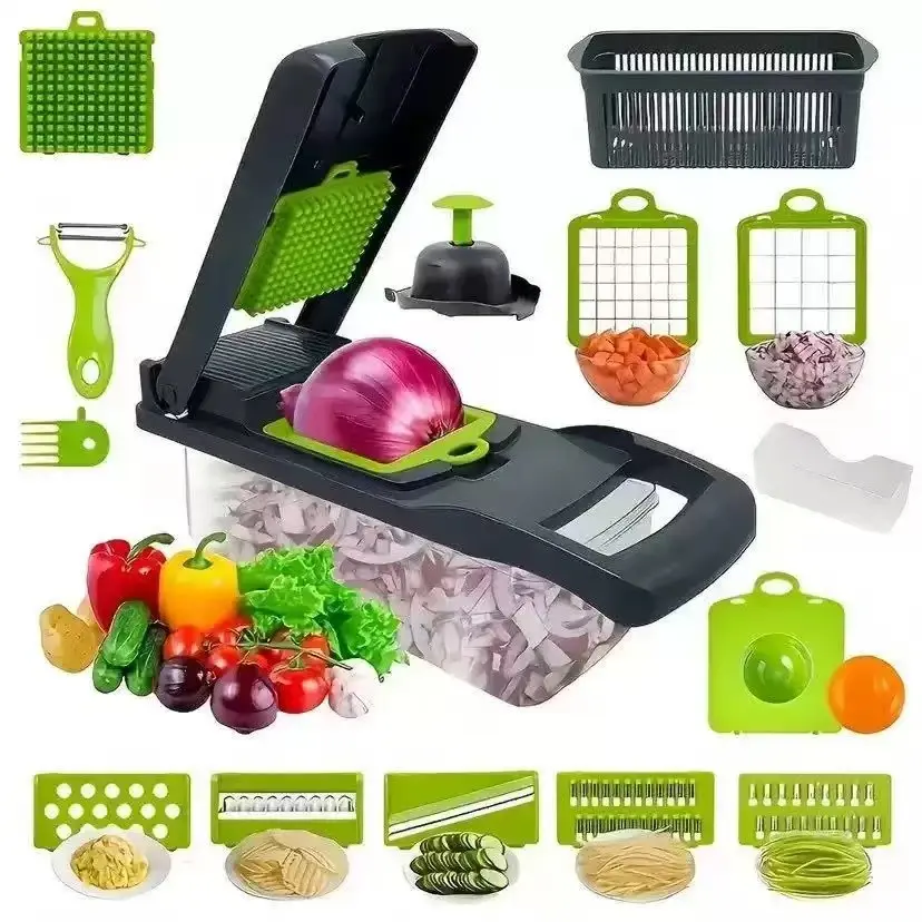 Home Handheld Vegetable Chopper, 7 Replaceable Blades, Multi-Functional Kitchen Tool, Effortless Food Preparation, Essential Cooking Aid, Vegetable Cutter, Veggie Cutter, Vegetables Chopper