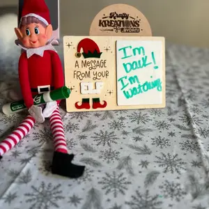 Message from your elf sign, elf message board, elf accessory, dry, erase board, reusable elf prop, Christmas decor, elf kit idea