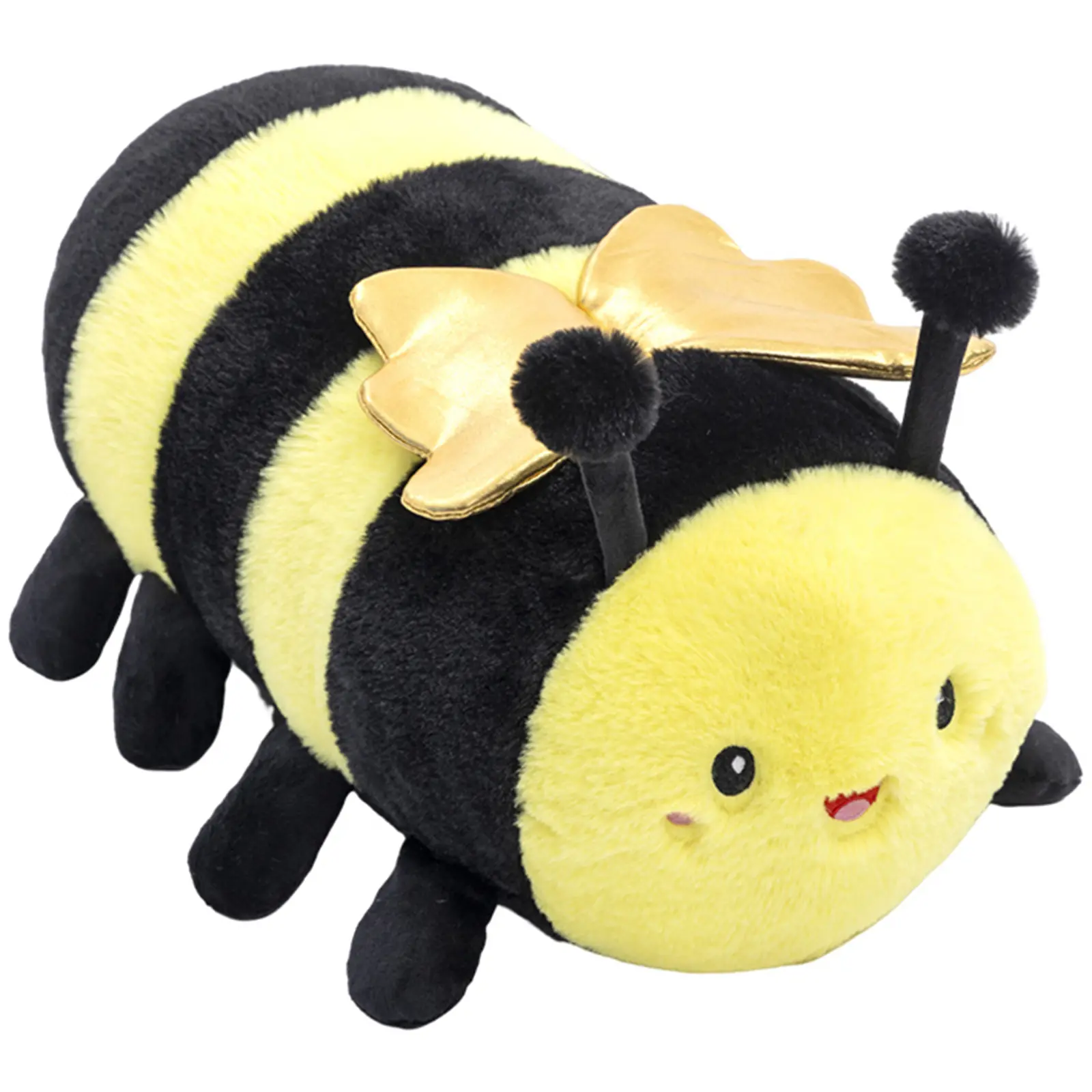 Cute Round Bumble Bee Stuffed Animals,Honey Bee Plush Toys Pillow, Anime Bee Plushie Hugging Pillow Bee Doll Gift for Kids and Lovers