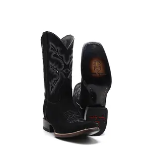2555012601 - Vaquero Signature Men's Rodeo Square Toe Boots Nobuck Black