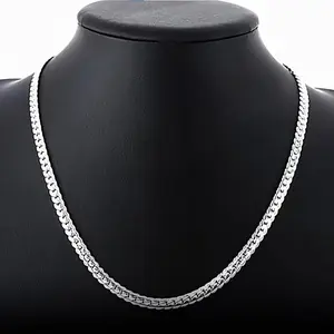 925 Sterling Silver Chain Necklace, 50 cm (20 in) Long, Luxury Design for Women and Men, Fashion Wedding Engagement Jewelry