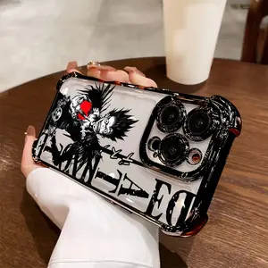 Japanese Anime Death Note Phone Case Suitable for iPhone 11, 12, 13, 14, 15, 16 Plus, Pro, and Pro Max, Shockproof Transparent Soft Gel Protective Cover