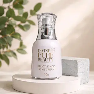 Divine Pure Beauty Salicylic Acid Anti-Acne Cream (30g) - Acne Treatment with Hyaluronic Acid, Daily Moisturizer for Dry & All Skin Types, Formulated for Glowing Skin