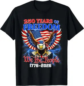Flag Vintage 250 Years American 1776 2026 250th USA Birthday T-Shirt