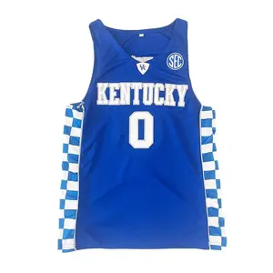 Men's Kentucky Collegiate Athletic De'Aaron Fox #0 Retro Embroidery Basketball Jersey