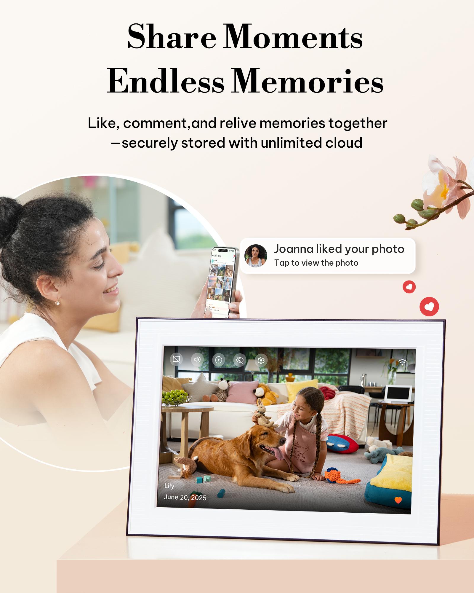 Homture Magic Frame - 10.1″ 1080P World's First AI Magic Digital Frame for Old Photo Restoration Unlimited Storage Instant Sharing Decor Full HD 1080P