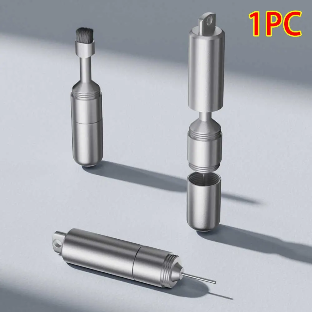 Cleaning brush for removing SIM card pins and phones - a two-in-one mobile accessory. Keychain with multiple functions: SIM card battery compartment, earphone, receiver, phone charging port, etc. Dual-head design for easy switching. Compact and portable.