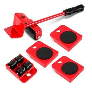 Furniture Lift Mover Tool Set,Furniture Lifter Tool with Lifting Lever & 4 Wheels,Heavy Furniture Moving Sliders Appliance Rollers Heavy Duty Mover Dolly Sliders Tool Furniture Lifter