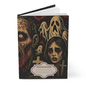 Hardcover Journal – Horror, Creepy Zombie, Ghosts & Graveyard Art | Matte Composition Notebook
