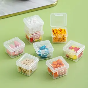 10pcs Plastic Desktop Medicine Storage Box with Lid Household Medicine Box Packaging Box Dustproof Medicine Organizer