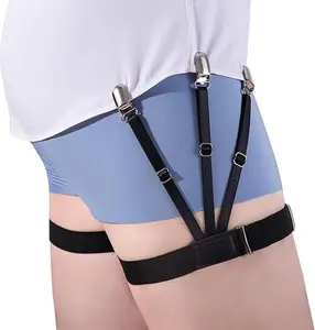 Shirt Stays Men Premium 1-Pair Set with Non-Slip Clips Adjustable Third Generation Elastic Design Shirt Stays in Police Military & Formal Wear