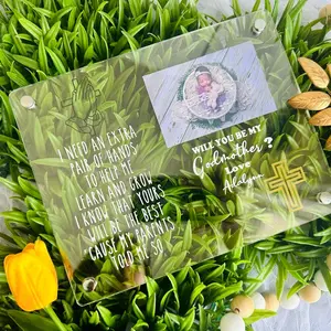 Godparents proposal/godmother proposal/godparent proposal/baptism/first communion/confirmation/religious proposal/bautizo/padrinos/Madrina Acrylic Modern Frame Photo