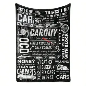 Car-themed gifts, flannel blankets, suitable for car enthusiasts, mechanics, and hobbyists - birthday, Christmas, retirement gifts
