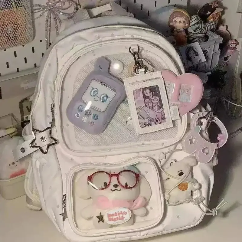 New Japanese Y2K Girls' Comic-Inspired Large-Capacity DIY Ita Backpack, Functional Luggage Bag for Women Students Travel