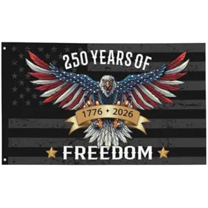 Double-sided US 250th Anniversary Flag 1776-2026 – 3x5 FT Heavy Duty Outdoor Banner with Rustproof Grommets – Patriotic Yard Decor for American Pride July 4th