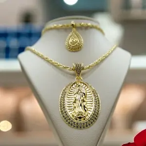 14k gold plated chain and bracelet set