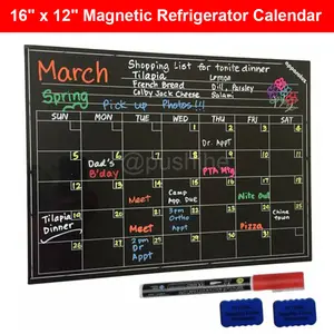 16X12 Magnetic Dry Erase Refrigerator Calendar Board Monthly Eraser Weekly Wall Planner