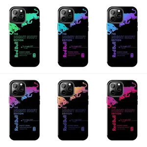 Red Bull The Night Shift Edition Phone Case for iPhone 17-7 Pro Max Plus & Samsung Galaxy S26-S21 Ultra Plus - Funny Energy Drink Neon Gradient Aesthetic Phone Cover unisex