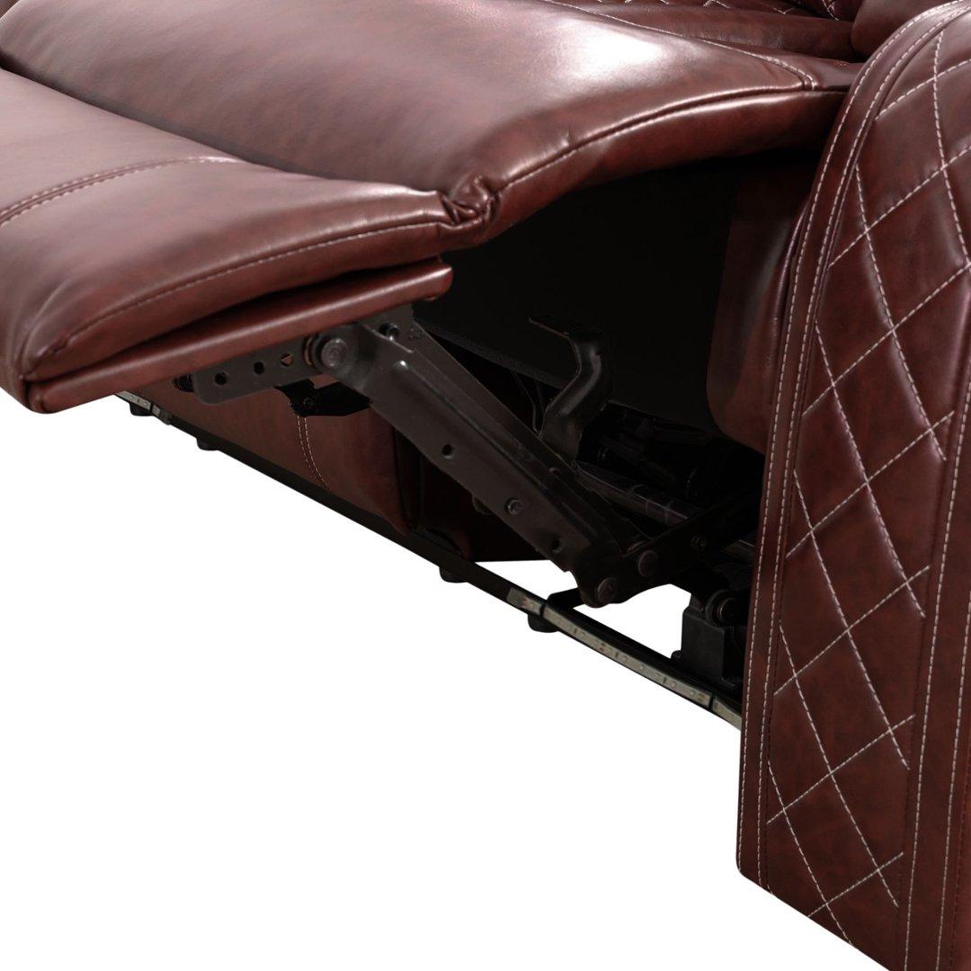 Red Breathing Leather Living Room Sectional Recliner Chair