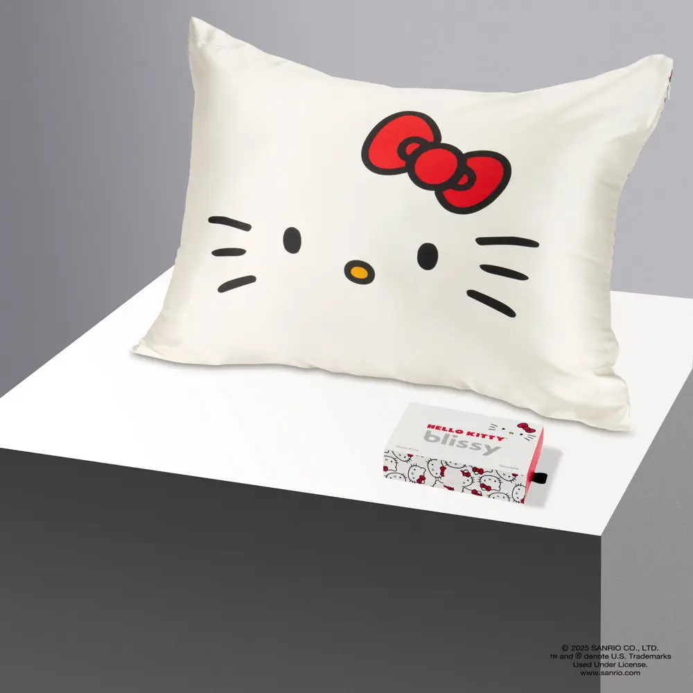 Hello Kitty Blissy Silk Pillowcase - 100% Pure Mulberry Silk - Improve Hair, Skin & Health While You Sleep! Hello Kitty Blissy Silk Pillowcase - 100% Pure Mulberry Silk - Improve Hair, Skin & Health While You Sleep!