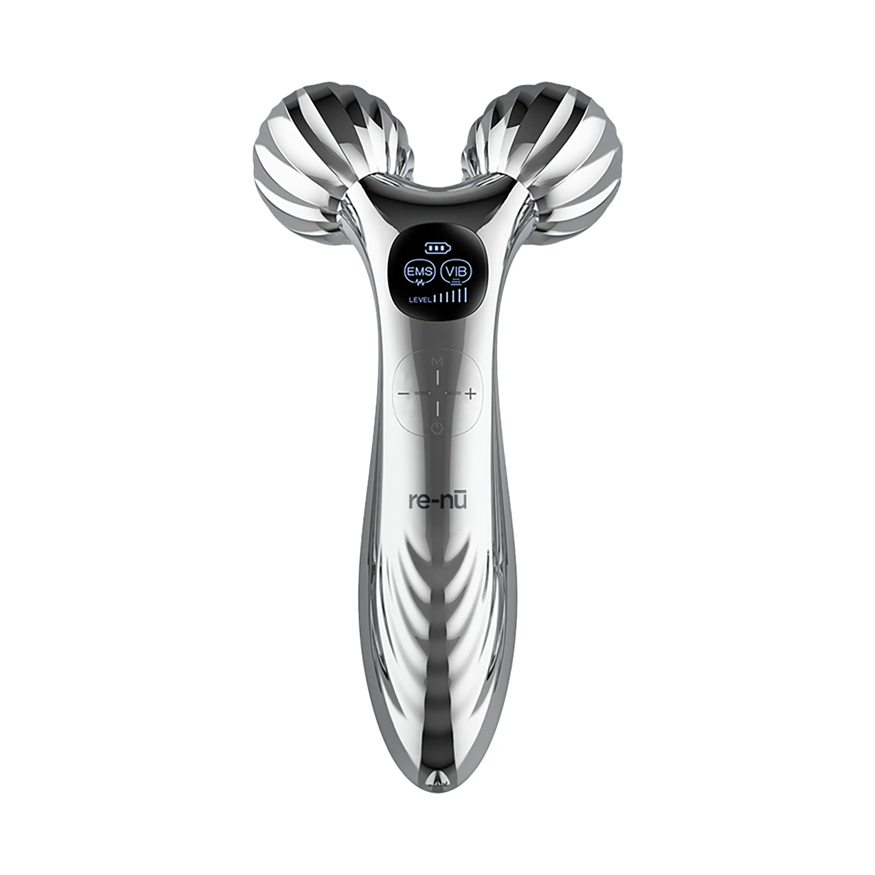 EMS Microcurrent Facial Massager & Body Roller – Dual V-Rollers, Vibration Massage, Face Sculpting, Jawline & Neck Care