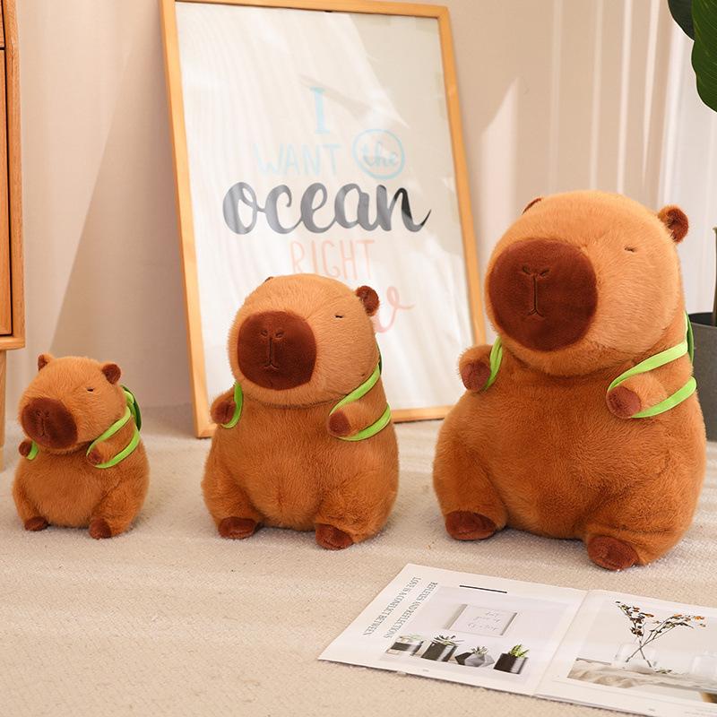 Summer Capybara Plush Toy Soft Cuddly Simulation Stuffed Animal for Home Sofa Bed Decoration Ideal Gift for Animal Lovers Ages 12+