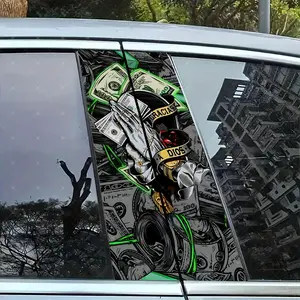 2pc Prayer Money Vinyl Stickers, Car B Pillar Protection Decals, Easy Peel & Stick, Sunproof Waterproof Scratch Resistant, All Car Models, Sticker For Cars, Car Truck Decal