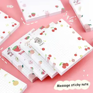 80 sheets/book Of Cute Fruit Sticky Notes, Small and Portable Cartoon Style Sticky Notes, Tear Off Sticky Notes, Suitable for Office/student Notebooks To Record Daily Matters, Sticky Labels,Office Supplies