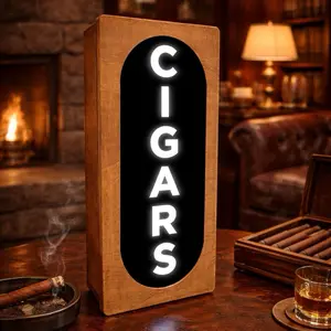 Illuminated Wooden Light Box: Desktop or Wall Mount (Custom Graphics Available)