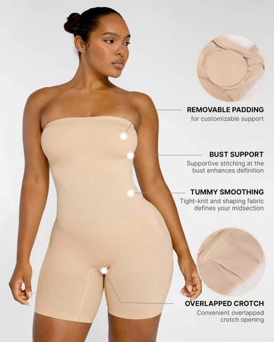 Shapellx Seamless Strapless Bodysuit Comfort Simple Womenswear