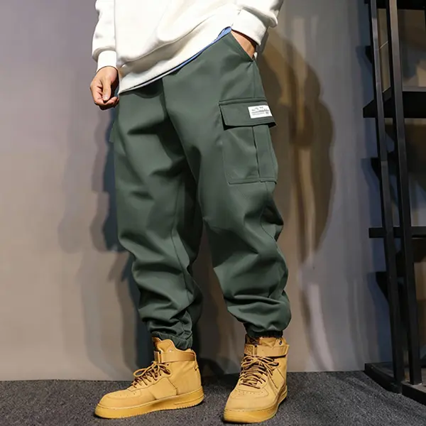 Manfinity Homme Men's Drawstring Waist Casual Jogger Cargo Pants Brown Pants Cargo Joggers Khaki Pants Casual Pants Khaki Joggers Men, For Fall