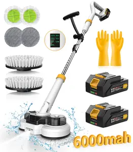 Qimedo Battery Electric Mop M1, 800RPM Cordless Electric Power Scrubber & Mops for Floor Cleaning, Best Automatic Spin Mops with Smart Display, Rotating Mop with LED Light & Water Spray