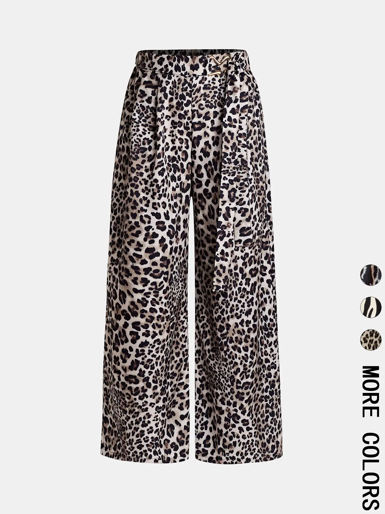 Women's Zebra Stripe / Leopard Print Wide Leg Pants, Casual Chic Trousers, Casual Comfy Trousers for Summer, Women's Bottoms for Daily Wear, Casual Fashion Pants