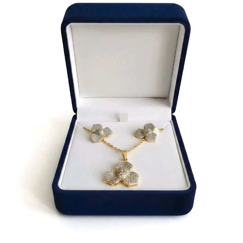 14k Gold-Plated Earring and Necklace Set, Durable for Daily Wear with Water, Chlorine and Sweat Resistance