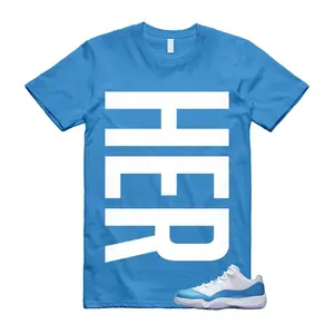 Menswear Basic Casual Cotton Short-Sleeve T-Shirt - Unisex Classic 11 UNC University Blue White 2026 Prints, Layer-Friendly Top to Match HER VERT
